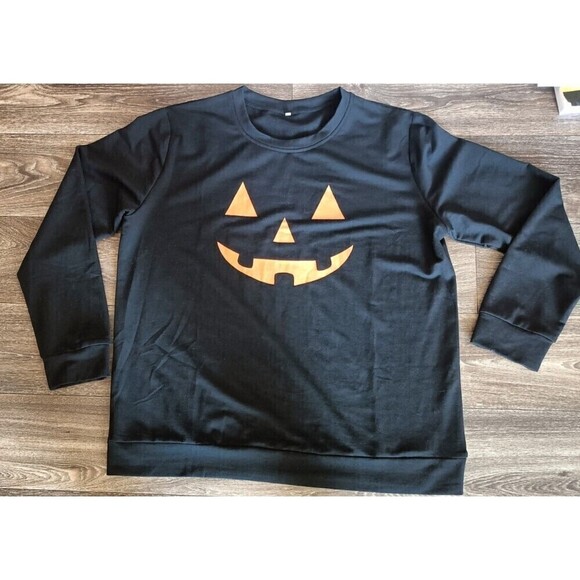 Jack O Lantern Halloween Sweatshirt Size 2X Long Sleeve Fleece Stretch NWOT - Picture 4 of 7